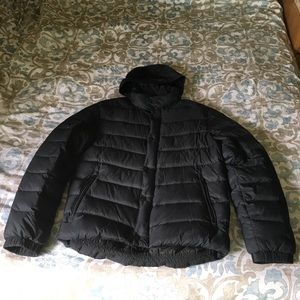 Gap Black Puffy Down Jacket with Hood Medium